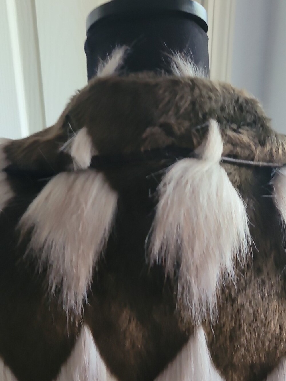 Betsey Johnson Brown and White Faux Fur Long Coat VINTAGE S COLLECTIBLE - Picture 13 of 17
